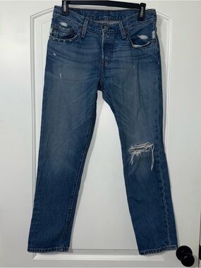 Levi 501 Jeans Women’s Size 25 Distressed Hidden Button Fly